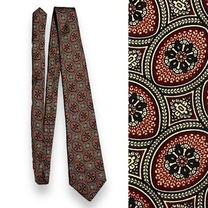 Vintage Liberty of London Silk Tie Geo Print Classic Preppy Made in USA Office